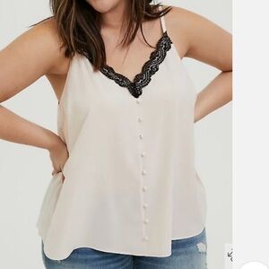 NWT Torrid Swing  SILKY Cami Lace TRIM ; palest Pink Size 4X
